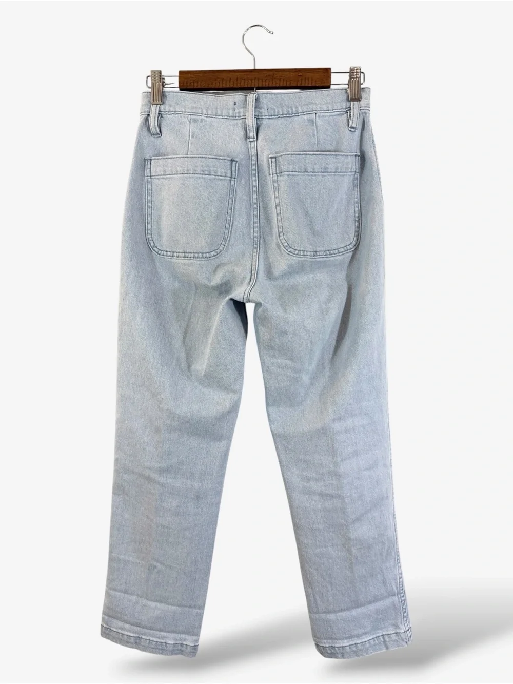 J. Crew Jeans Straight Leg Crop Size 25 Indigo Cove Light Wash Button Fly L4758